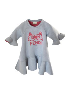 Fendi Kid's 4Y Ruffle Neoprene Dress