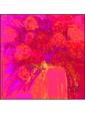 Rosemary Goodenough Mad Red Flowers IV Silk Scarf