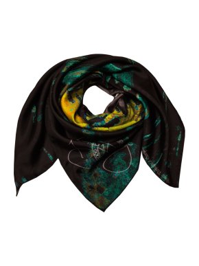 Rosemary Goodenough River Through A Curtain V Green Silk Scarf