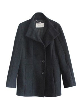 Max Mara Black Wool Tailored Coat