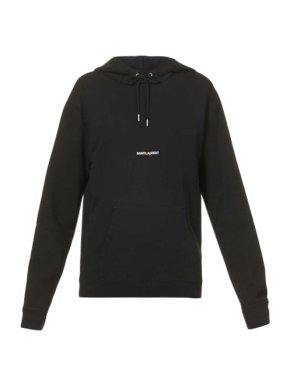 Saint Laurent Capuche logo-embroidered cotton-jersey hoody