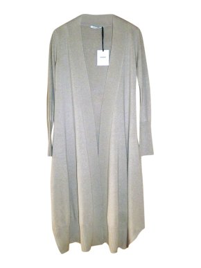 Agnona Oatmeal Cashmere Open Cardigan