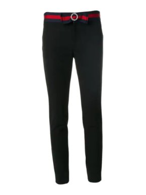 Gucci Black Fitted Pants with Crystal Sylvie Web Waist