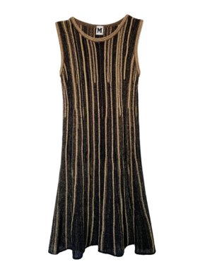 M Missoni Black & Gold Knit Sleeveless Dres