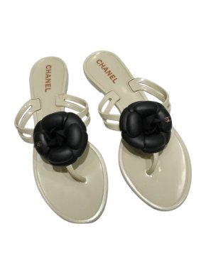 Chanel Camellia Applique thong Sandals
