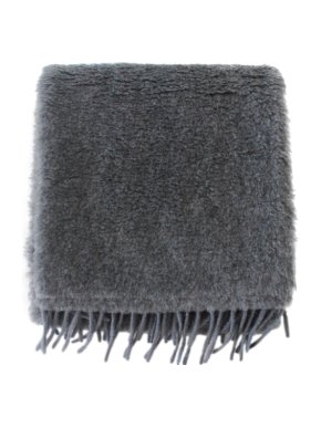 Max Mara Grey Camel, Wool & Silk Teddy Scarf