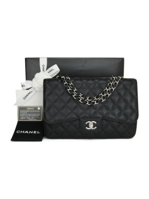 Chanel Caviar Leather Black Jumbo Classic Flap Bag