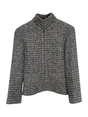 Chanel Black & Ecru Lurex Woven Tweed Jacket
