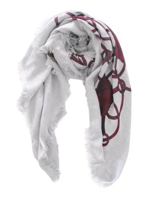 Gucci Grey/Burgundy Wool Blend Scarf