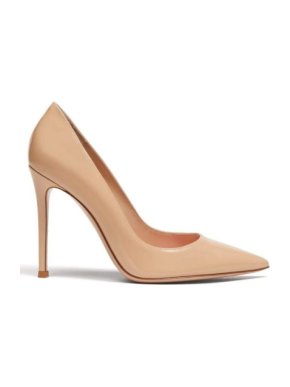 Gianvito Rossi Nude 105 Point-toe Patent-leather Pumps