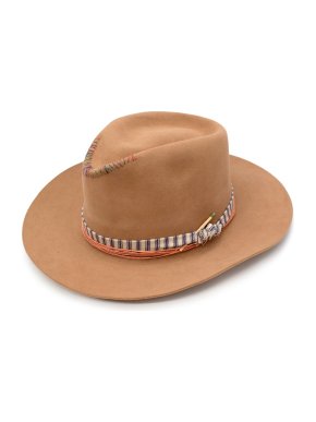 Nick Fouquet Contrast Stitch Detail Camel Felt Matchstick Fedora
