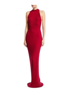 Gabriella Hearst Kira Sleeveless Ribbed-knit Gown