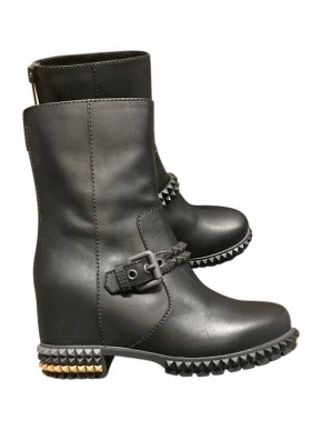Fendi Black Leather Studded Boots
