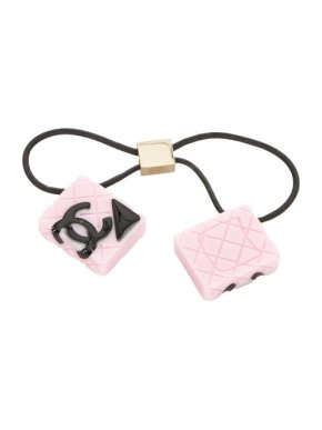 Chanel Pink Cambon Ligne Resin Hair Ties