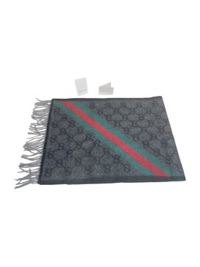 Gucci Wool & Alpaca Blend Grey Supreme Nikky Scarf