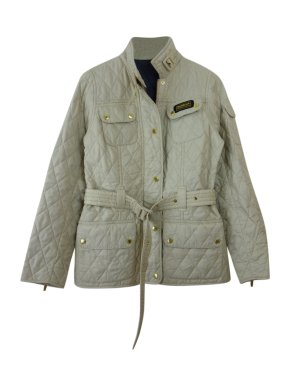 Barbour Beige Quilted Belted Jacket