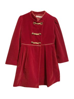 Patachou Red Velvet Dress Coat