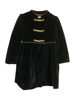 Patachou Blue Velvet Dress Coat