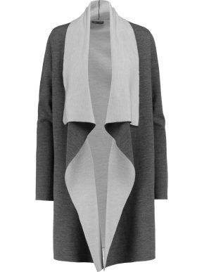 Vince Merino Wool Blend Bi-Colour Open Cardigan