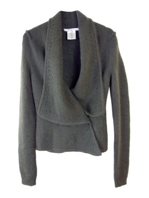 Givenchy Green Mohair Blend Knit Wrap Cardigan