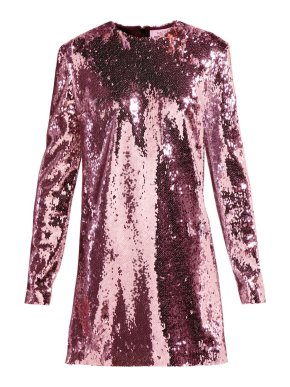 Racil Pink Sequin Long Sleeve Mini Dress