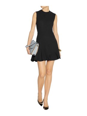 Victoria Victoria Beckham Black Ruffle Hem Mini Dress