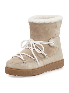 Moncler Fanny Shearling-Lined Lace-Up Boot