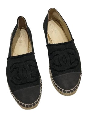 Chanel Black Canvas CC Espadrilles
