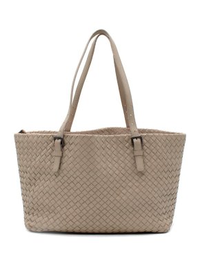 Bottega Veneta Taupe Intrecciato Leather Tote Bag