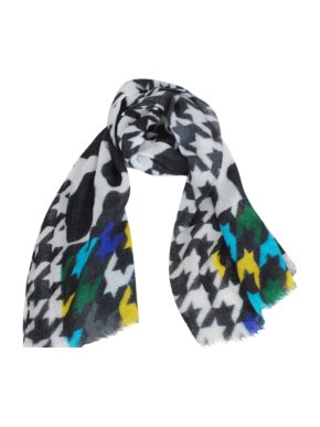 Boutique Moschino Multicolour Detail Black/White Wool Scarf