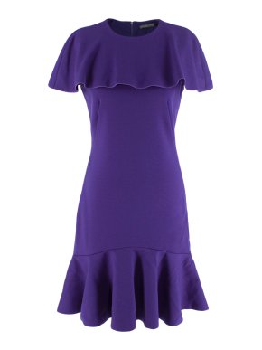 Alexander McQueen Violet Wool Jersey Frill Hem Dress 1