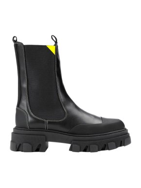 Ganni Black Contrast Stitch Chelsea Boots