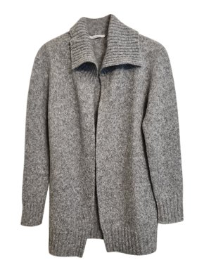 Max Mara Grey Wool Knit Cardigan