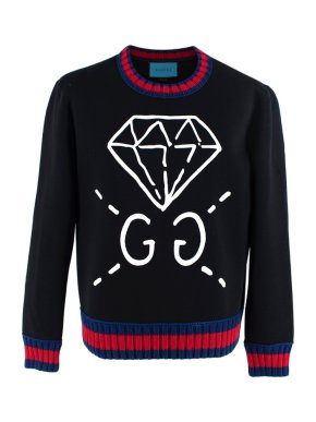 Gucci Ghost Diamond Print Sweatshirt