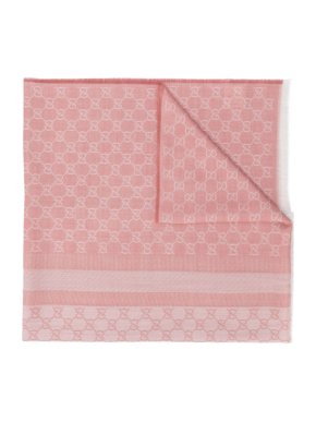 Gucci Pink GG Reversible Wool & Silk Scarf