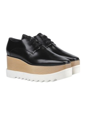 Stella McCartney Black Leather Elyse Platform Sneakers