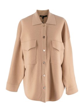 Maje Camel Knitted Shirt jacket