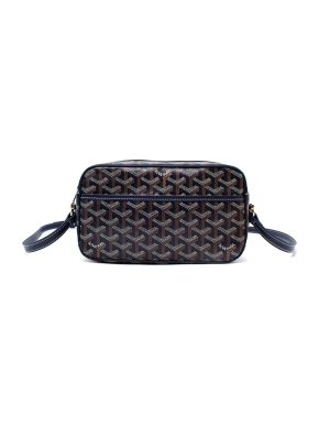 Goyard Cap Vert Goyardine Navy Blue Crossbody Bag
