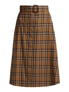 S' Max Mara Check Jack Belted Skirt