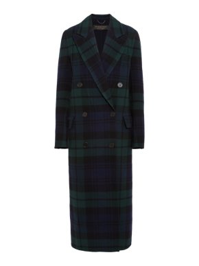 Burberry Double-breasted Tartan Wool-blend Coat