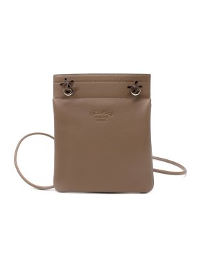 Hermes Aline Etoupe Veau Cheri PHW Mini Pouch Bag