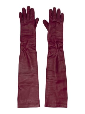 Prada Cerise Buttery Nappa Leather Long Gloves - Size 6.5