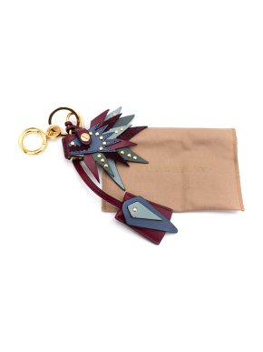 Burberry Burgundy/Turquoise Leather Padlock Bag Charm