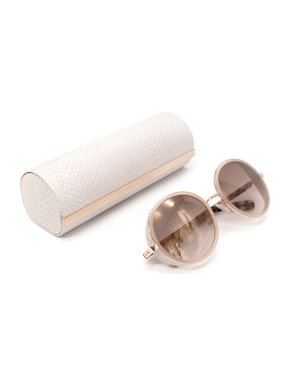 Jimmy Choo Andie Glitter Trim Rose Gold Sunglasses