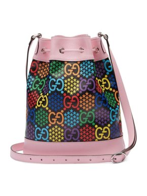 Gucci Pink GG Psychedelic Print Bucket Bag