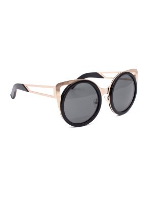 Linda Farrow x Ederm Black and Gold Cat Eye Sunglasses