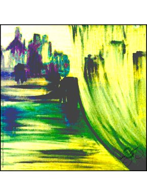 Rosemary Goodenough River Through a Curtain VIII Silk Scarf