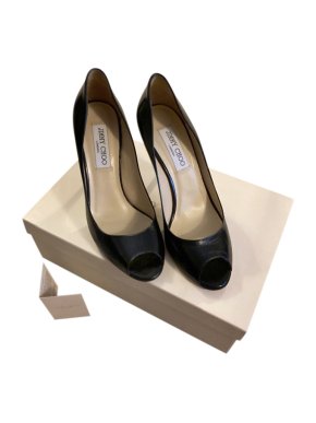 Jimmy Choo Black Open Toe Pumps