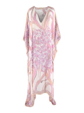 Emilio Pucci Printed Silk Pink Maxi Kaftan