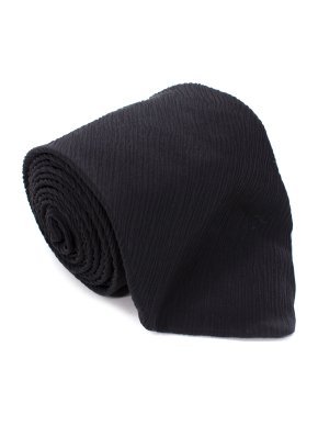 Giorgio Armani Black Plisse Silk Tie